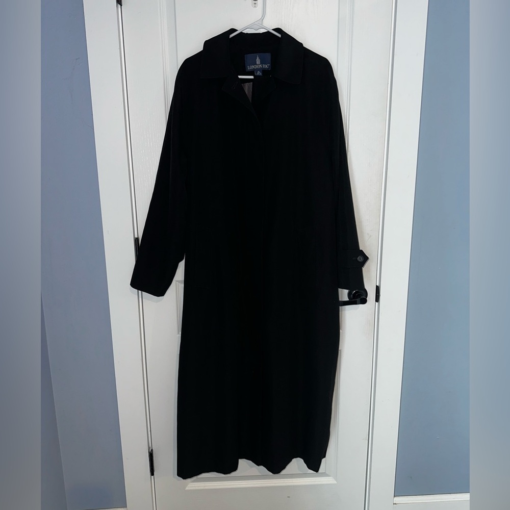 London Fog Classic Black Long Sleeve Dress